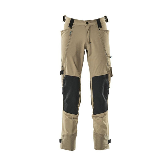Pantaloni con tasche al ginocchio in Dyneema, pantaloni elasticizzati, kaki chiaro