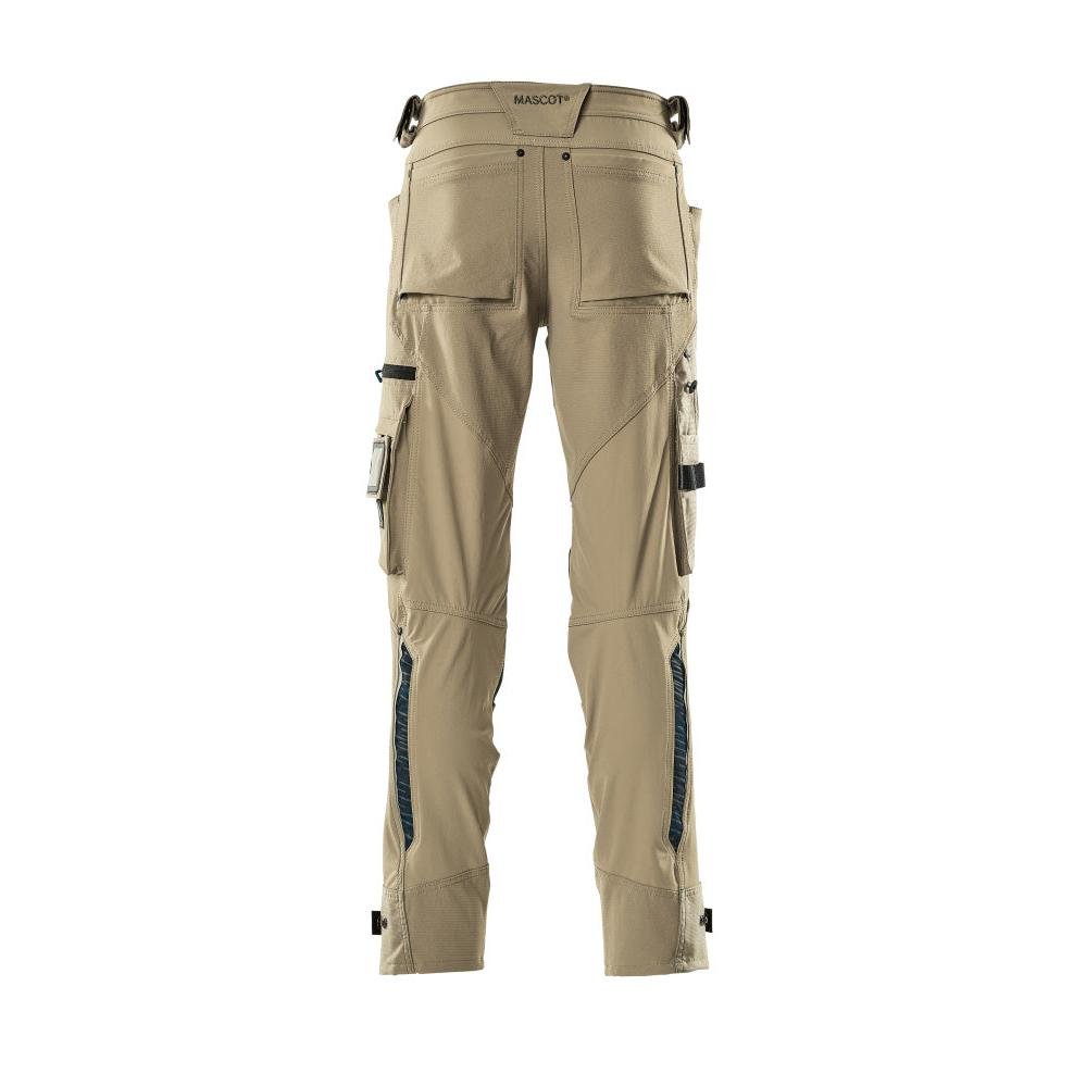 Pantaloni con tasche al ginocchio in Dyneema, pantaloni elasticizzati, kaki chiaro