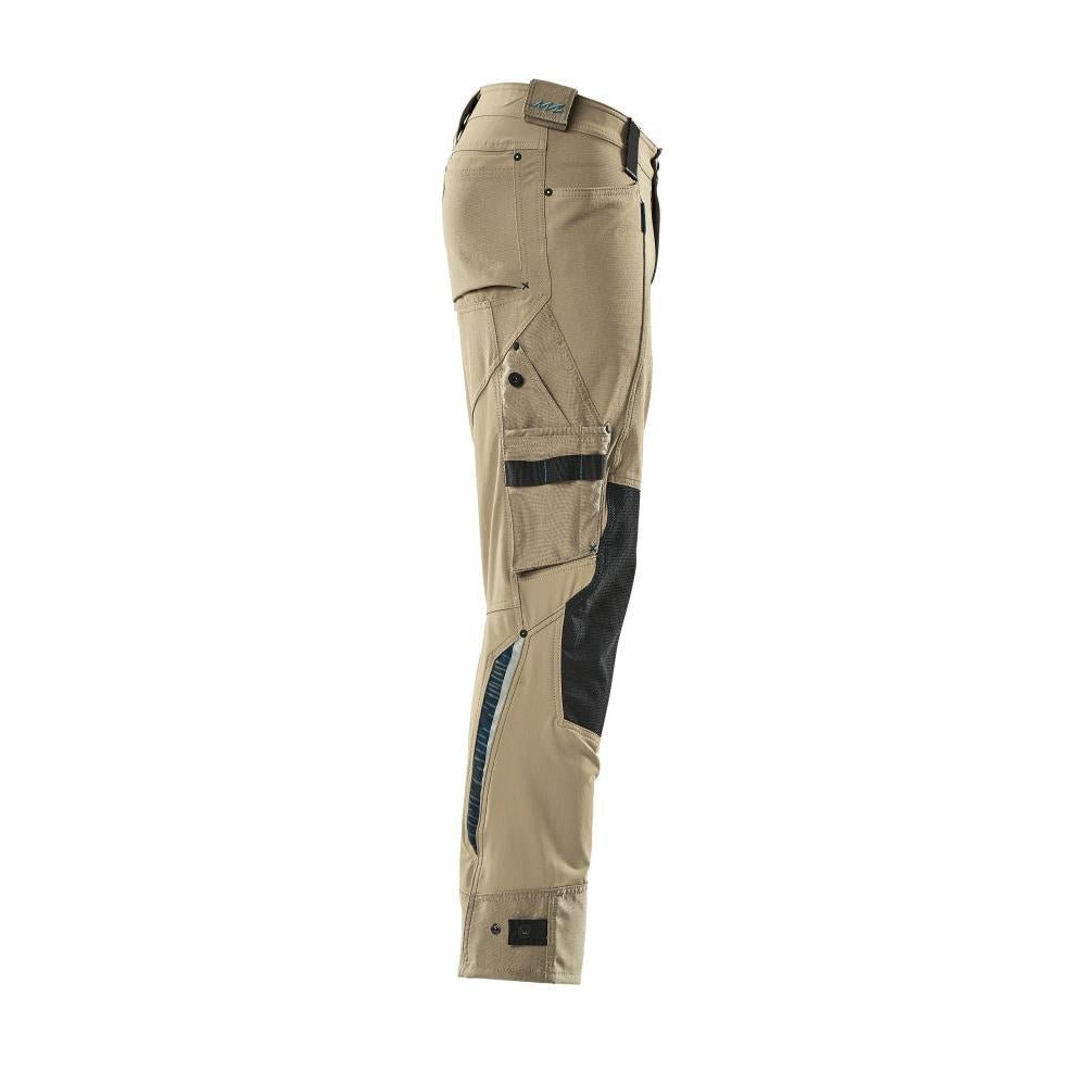 Pantaloni con tasche al ginocchio in Dyneema, pantaloni elasticizzati, kaki chiaro