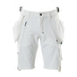 Shorts, tasche appese rimovibili, shorts artigianali elasticizzati, bianco