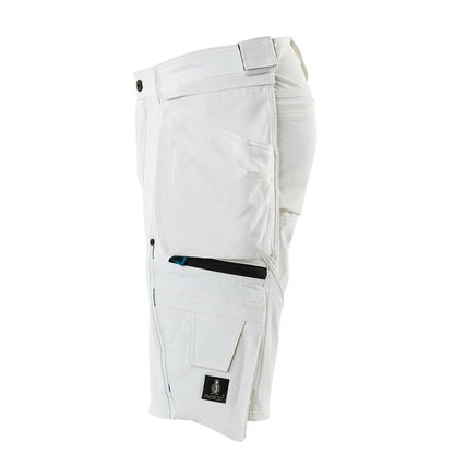 Shorts, tasche appese rimovibili, shorts artigianali elasticizzati, bianco