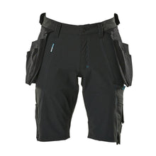 Shorts, tasche appese rimovibili, shorts artigianali elasticizzati, nero