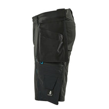 Shorts, tasche appese rimovibili, shorts artigianali elasticizzati, nero