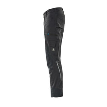 Pantaloni con tasche al ginocchio, elasticizzati, pantaloni leggeri, nero-blu