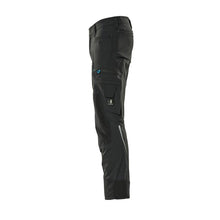 Pantaloni con tasche al ginocchio, elasticizzati, pantaloni leggeri, neri