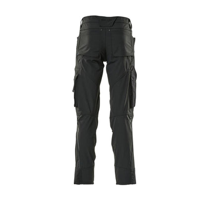 Pantaloni con tasche al ginocchio, elasticizzati, pantaloni leggeri, neri