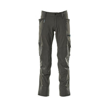 Pantaloni con tasche al ginocchio, elasticizzati, pantaloni chiari, antracite scuro
