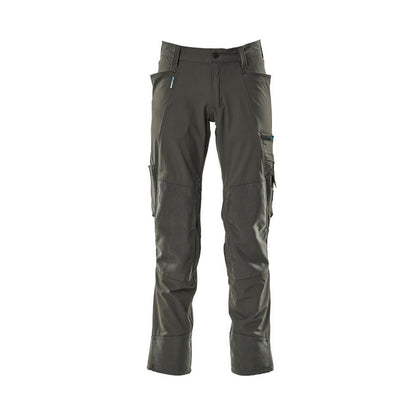 Pantaloni con tasche al ginocchio, elasticizzati, pantaloni chiari, antracite scuro