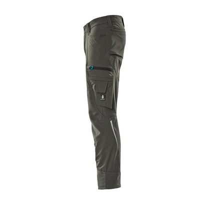 Pantaloni con tasche al ginocchio, elasticizzati, pantaloni chiari, antracite scuro