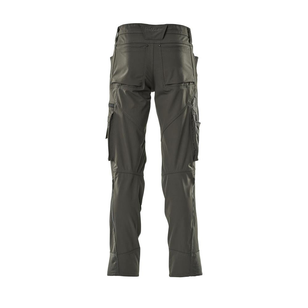 Pantaloni con tasche al ginocchio, elasticizzati, pantaloni chiari, antracite scuro