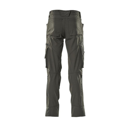 Pantaloni con tasche al ginocchio, elasticizzati, pantaloni chiari, antracite scuro