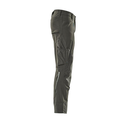 Pantaloni con tasche al ginocchio, elasticizzati, pantaloni chiari, antracite scuro
