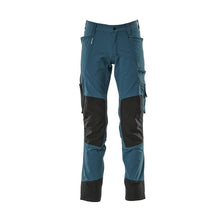 Pantaloni con tasche al ginocchio, stretch, pantalone leggero, petrolio scuro