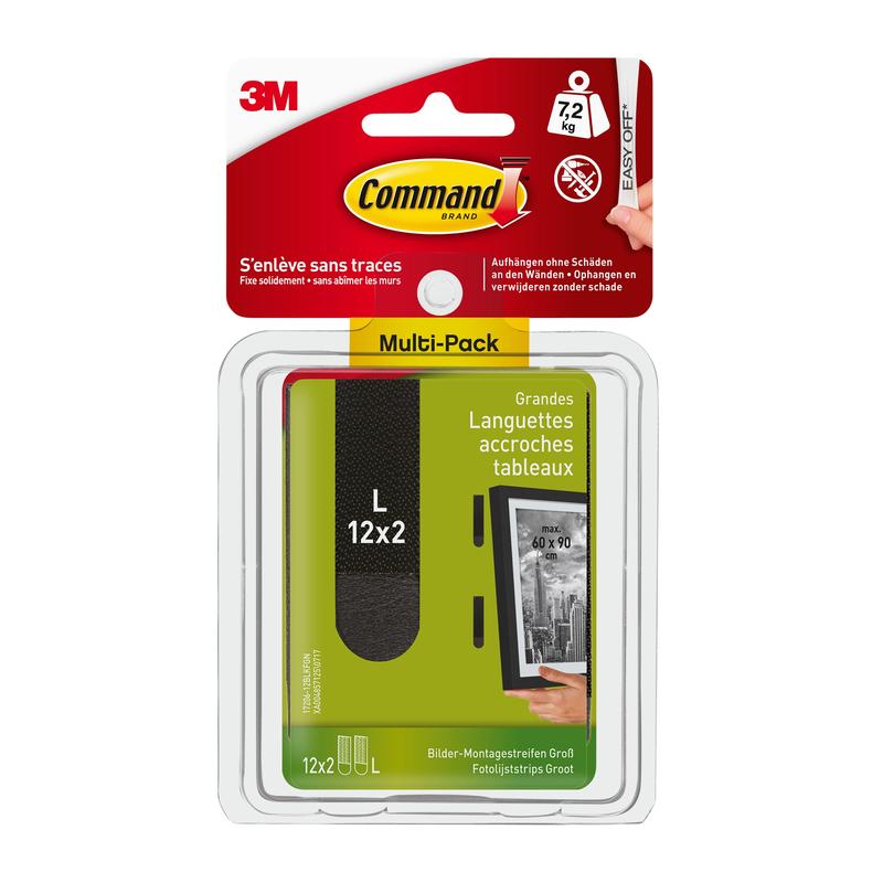 Strisce per montaggio immagini Command™ L, grandi, nere, 17206BLK-12 | Confezione (1 pezzo)