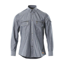 Camicia in chambray con fodera in rete, denim scuro lavato