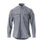 Camicia in chambray con fodera in rete, denim scuro lavato