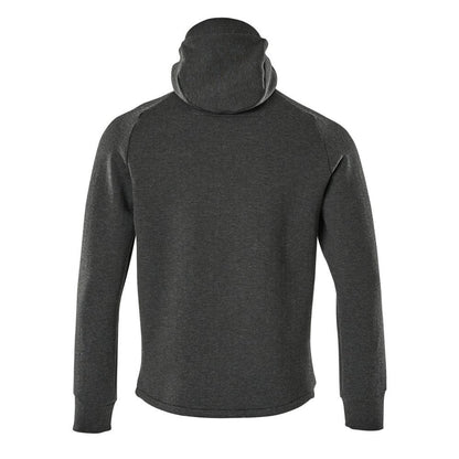 Felpa con cappuccio, felpa con cappuccio con zip, nero-mélange/nero