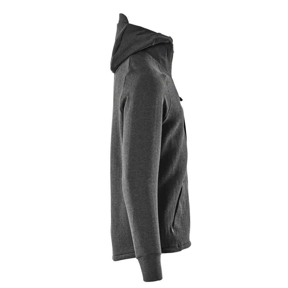 Felpa con cappuccio, felpa con cappuccio con zip, nero-mélange/nero
