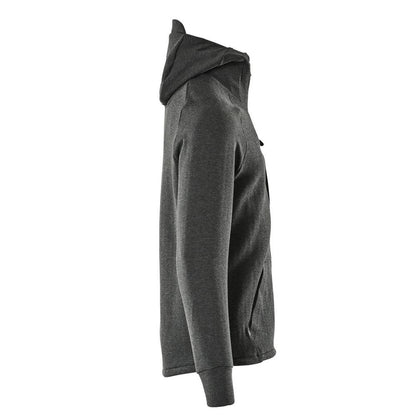 Felpa con cappuccio, felpa con cappuccio con zip, nero-mélange/nero