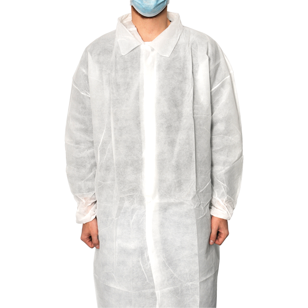 MaiMed-Coat V, cappotto da visitatore in pile con 4 bottoni a pressione, ca. 120 centimetri