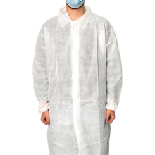 MaiMed-Coat V, cappotto da visitatore in pile con 4 bottoni a pressione, ca. 120 centimetri