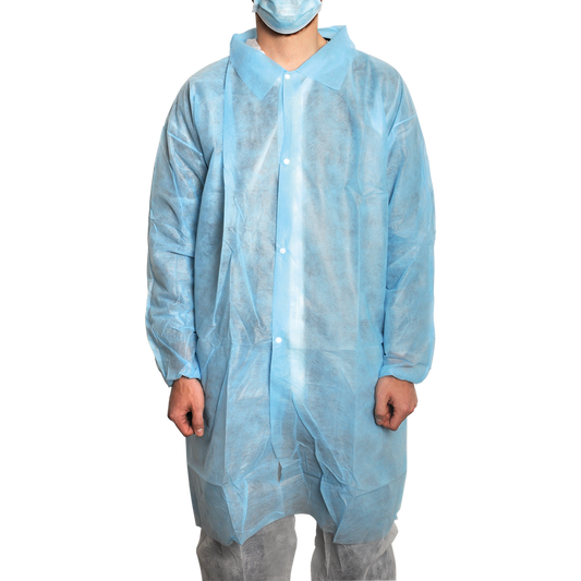 MaiMed-Coat V, cappotto da visitatore in pile con 4 bottoni a pressione, ca. 120 centimetri