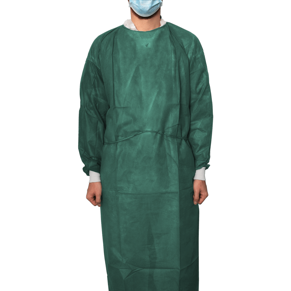 MaiMed-Coat Protect Comfort, camice protettivo in pile con polsini in cotone, d.-verde, lunghezza 136 cm, 10 pezzi/confezione. | Confezione (10 pezzi)