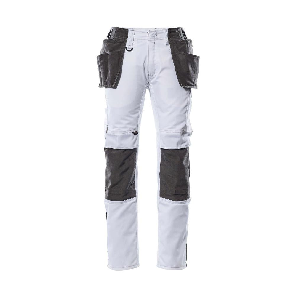 Pantalone con tasche appese, pantalone leggero, colore bianco/antracite scuro