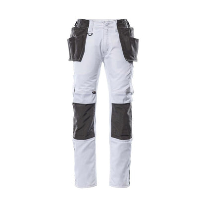 Pantalone con tasche appese, pantalone leggero, colore bianco/antracite scuro