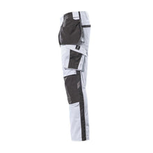 Pantalone con tasche appese, pantalone leggero, colore bianco/antracite scuro