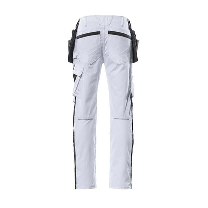 Pantalone con tasche appese, pantalone leggero, colore bianco/antracite scuro