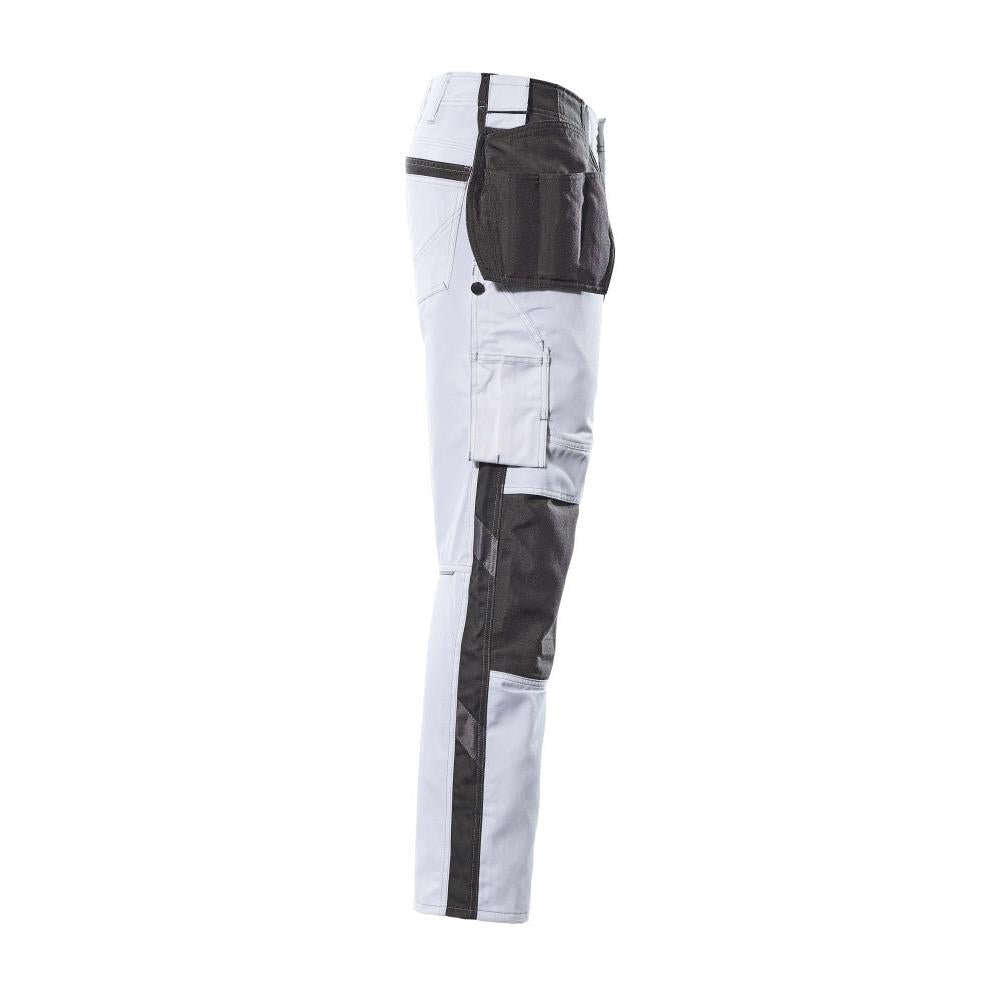 Pantalone con tasche appese, pantalone leggero, colore bianco/antracite scuro