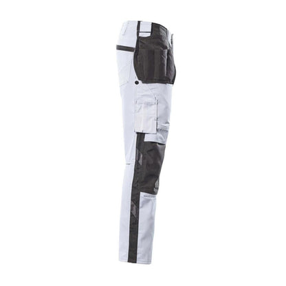 Pantalone con tasche appese, pantalone leggero, colore bianco/antracite scuro
