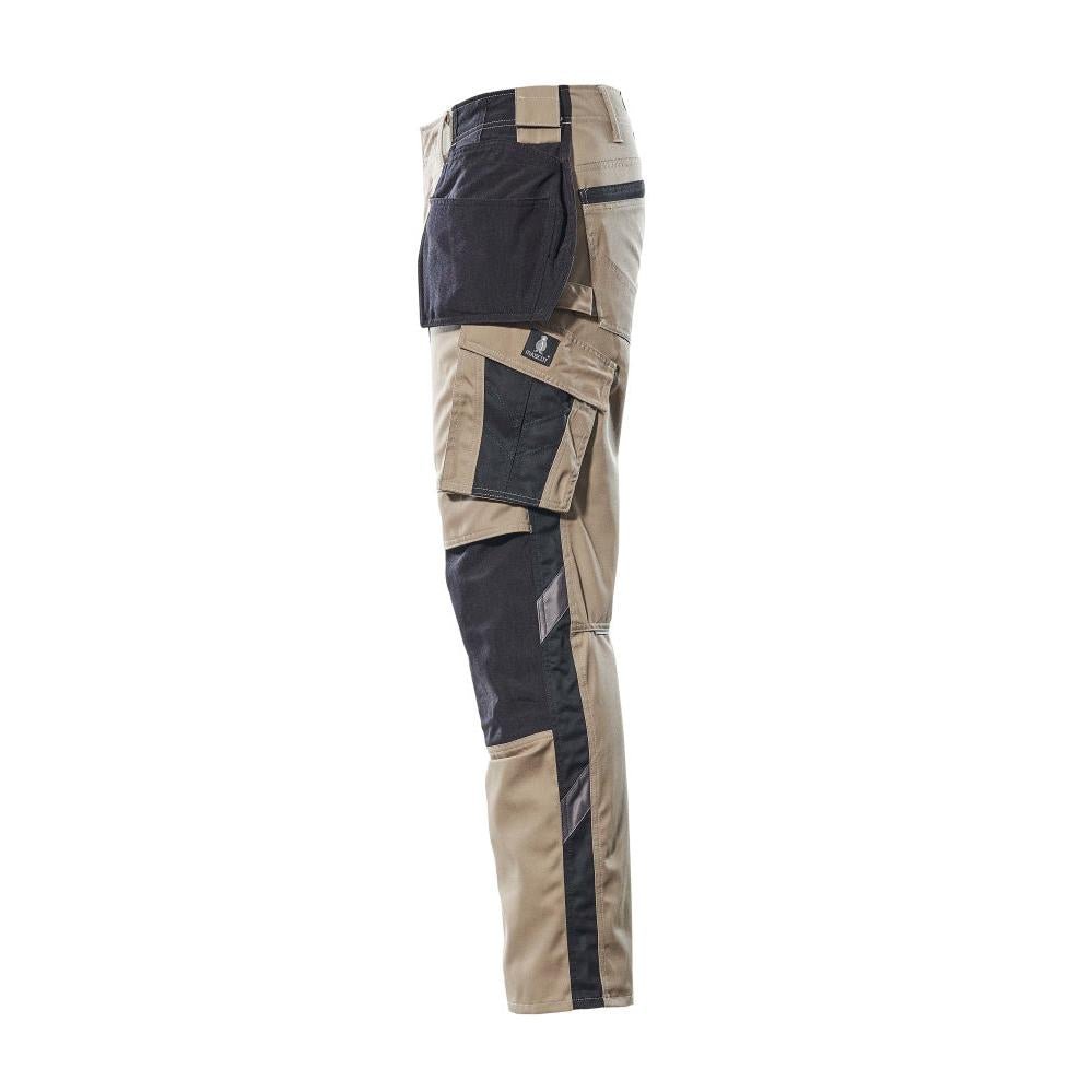 Pantaloni con tasche appese, pantaloni leggeri, kaki chiaro/nero
