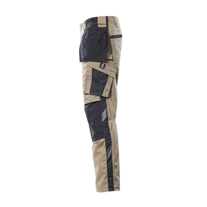 Pantaloni con tasche appese, pantaloni leggeri, kaki chiaro/nero