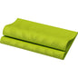 Una confezione di tovaglioli Elegance 40x40 cm in Lily Kiwi di Duni GmbH in verde brillante e design di alta qualità è parzialmente piegata su sfondo bianco rappresentata.