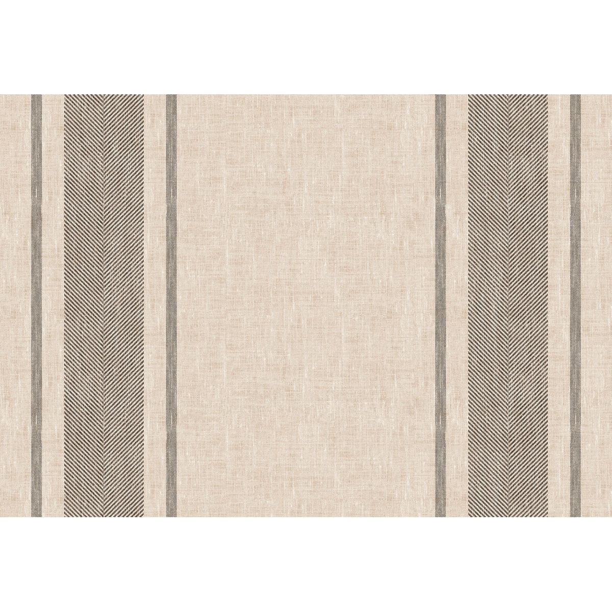 Su uno sfondo beige strutturato ci sono tre strisce verticali con motivo a spina di pesce nero e grigio, ispirato al tovagliolo Malia 38x54 cm, Nero (confezione da 50) della Duni GmbH. Il design rimane semplice e simmetrico.
