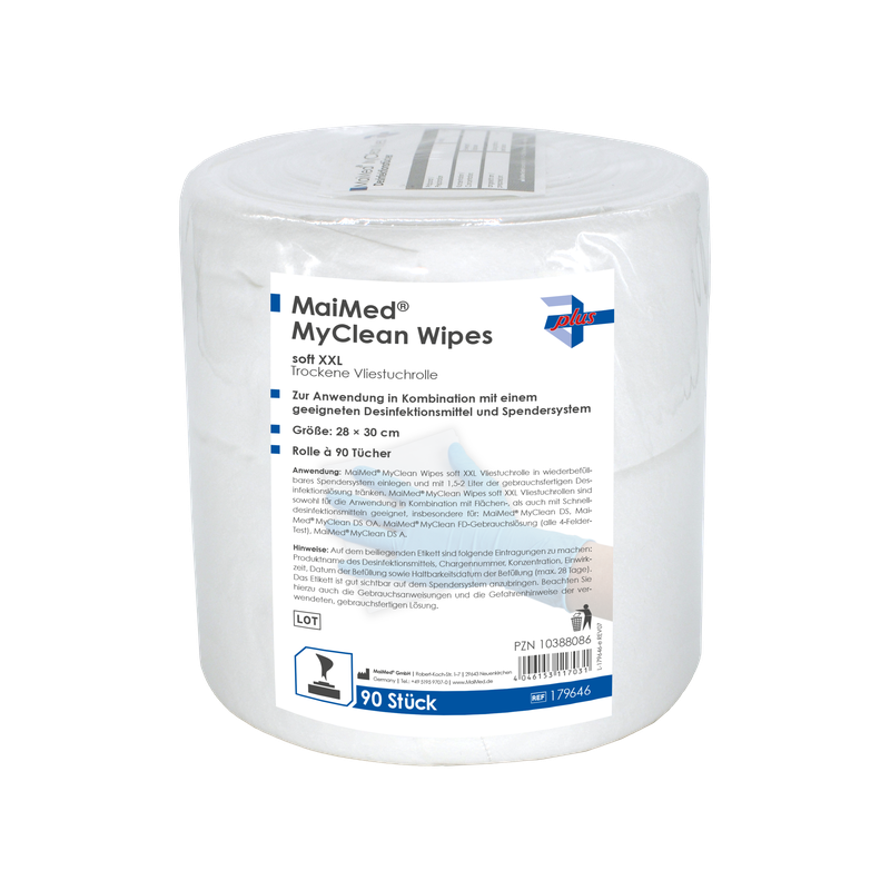 MaiMed MyClean Wipes salviette morbide XXL desi, ricarica 90 fogli, non saturi, 28x30 cm | Confezione (90 fogli)