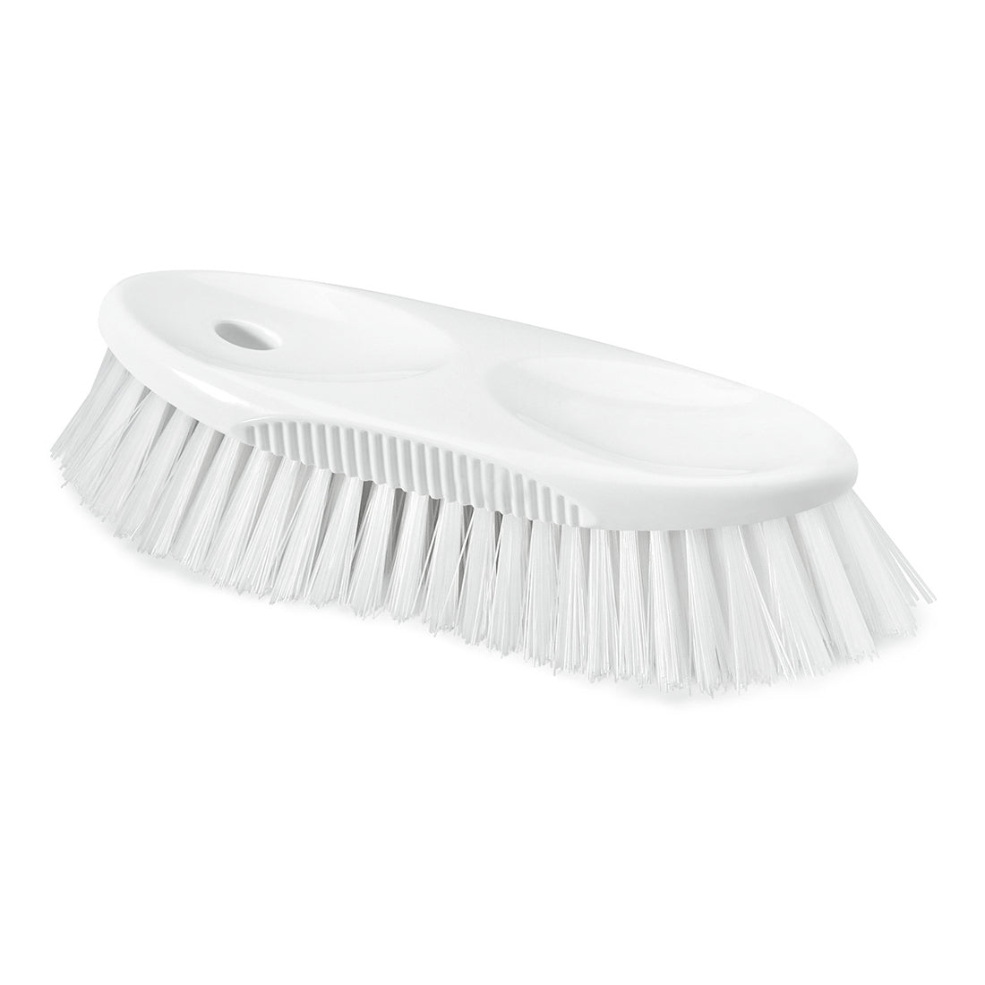 La spazzola per brocche HACCP Nölle Profi Brush (19 cm, setole dure da 0,5 mm) di Nölle Profi Brush Bürsten- & Pinseltechnik e.K. è una spazzola in plastica bianca con setole rigide e un manico ovale con due incavi per le dita, raffigurata su uno sfondo bianco semplice.
