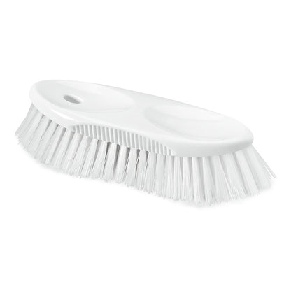 La spazzola per brocche HACCP Nölle Profi Brush (19 cm, setole dure da 0,5 mm) di Nölle Profi Brush Bürsten- & Pinseltechnik e.K. è una spazzola in plastica bianca con setole rigide e un manico ovale con due incavi per le dita, raffigurata su uno sfondo bianco semplice.