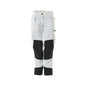 Pantaloni con tasche al ginocchio, donna, pantaloni a rombi, bianco