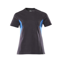 T-shirt, maglietta da donna, nero blu/azzurro