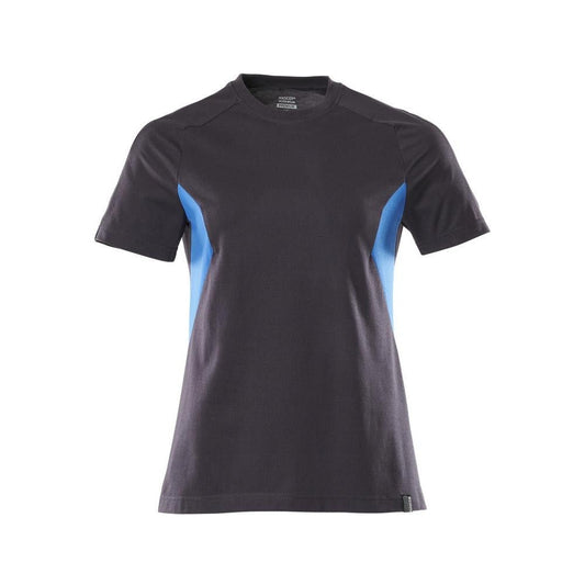 T-shirt, maglietta da donna, nero blu/azzurro