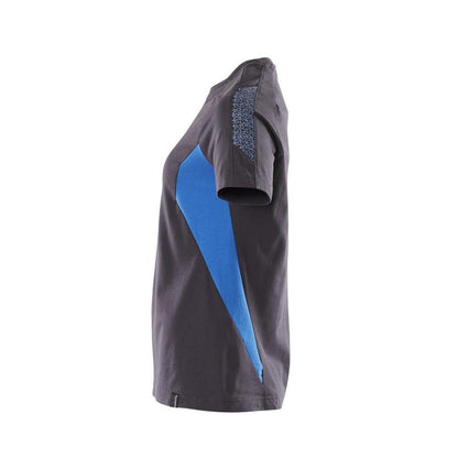 T-shirt, maglietta da donna, nero blu/azzurro