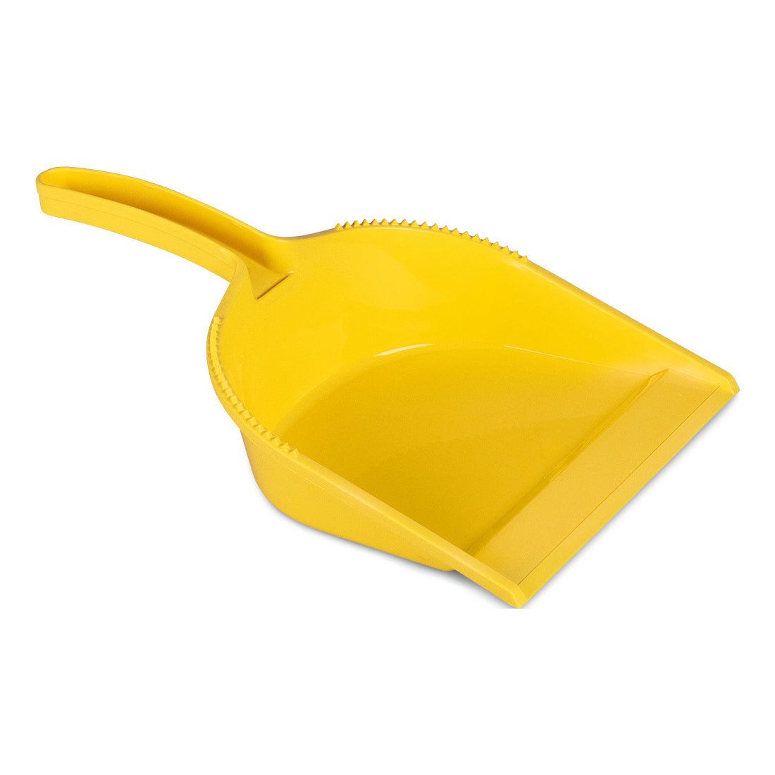 La paletta HACCP senza bordo della Nölle Profi Brush, una paletta gialla in plastica con bordo piatto, manico curvo e scanalature laterali rialzate di Nölle Profi Brush Bürsten- & Pinseltechnik e.K., è raffigurata su sfondo bianco.