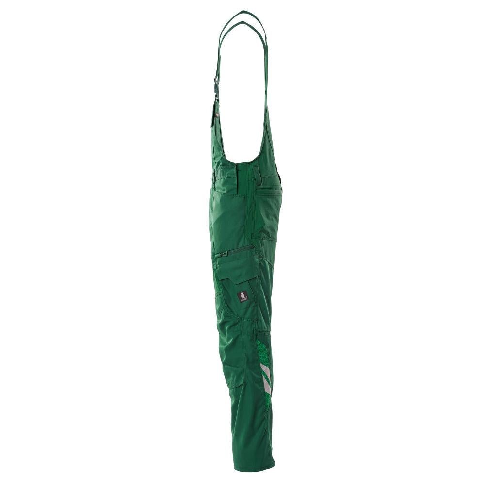 Salopette, tasche al ginocchio, inserti elasticizzati Salopette, verde