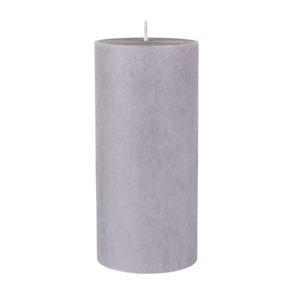 Le candele a colonna della Duni GmbH, 100% stearina (150 x 70 mm, ca. 50h), sono alte candele cilindriche grigie con uno stoppino singolo al centro - ideali per chi cerca candele ecologiche.