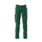 Pantaloni con tasche al ginocchio, pantaloni con inserti stretch, verde