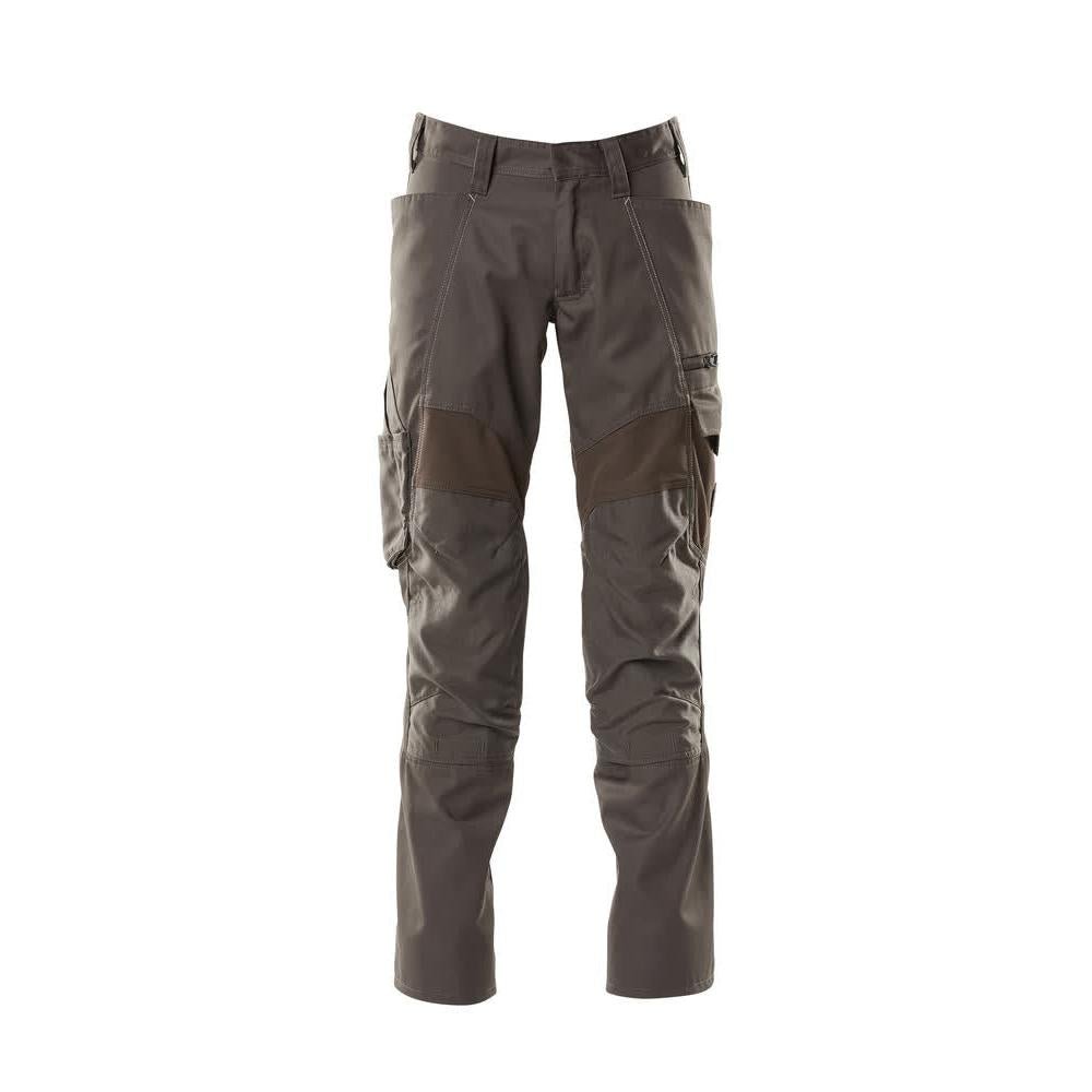 Pantaloni con tasche al ginocchio, pantaloni con inserti stretch, antracite scuro