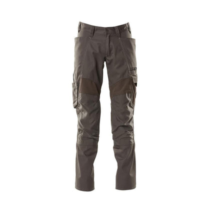 Pantaloni con tasche al ginocchio, pantaloni con inserti stretch, antracite scuro